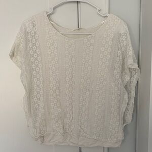 Elegant White Lace Eyelet Women's Top